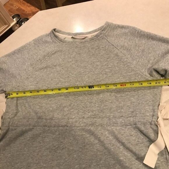 Athleta Long Sleeve Shirt with Side Ties Cinch Waist Sweatshirt Size Medium Grey - Picture 5 of 6